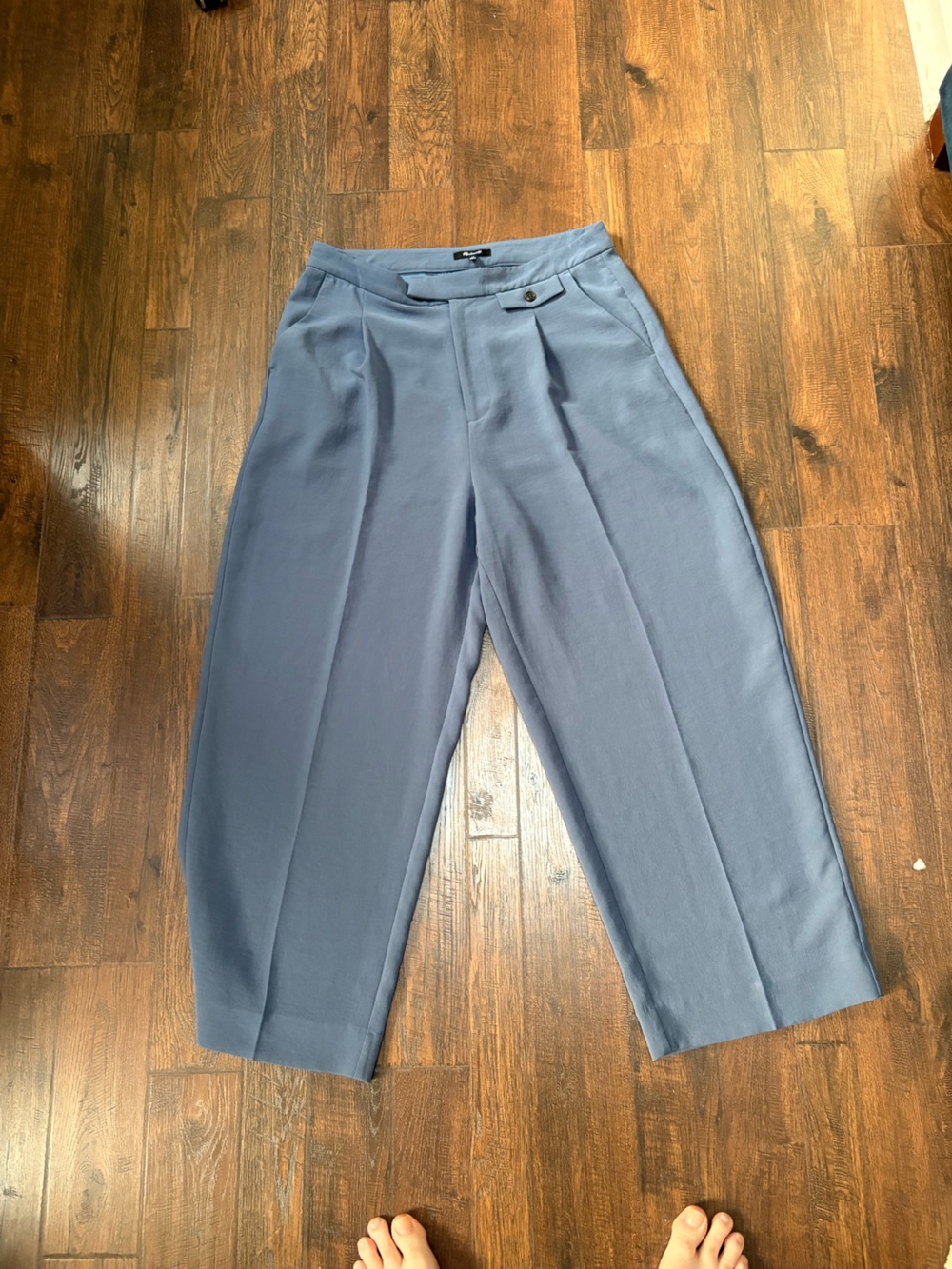 Madewell Blue Wide Leg Trouser Pants High Rise Size 14 - Picture 4 of 8
